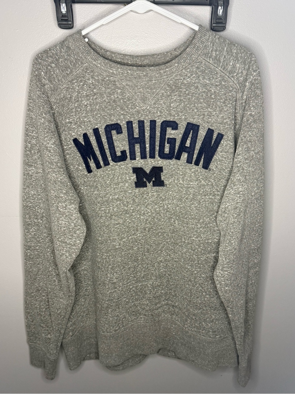 Champion Michigan Wolverines Crewneck Sweatshirt Gray Logo Men’s Large